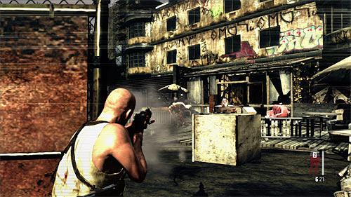 Move on, placing yourself by the entrance to the restaurant (screen) - Chapter XII - p. 2 - Walkthrough - Max Payne 3 Game Guide & Walkthrough