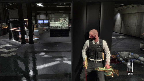 Stand up and hide behind the pillar (screen) which is a very good cover because it lets you observe the whole area - Chapter XIII - p. 5 - Walkthrough - Max Payne 3 Game Guide & Walkthrough