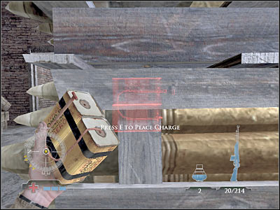 Once you've set the charge, you will have to start running towards the LEFT corridor - Destroy Munitions Stockpile - part 2 - Operation Varsity - Medal of Honor: Airborne - Game Guide and Walkthrough