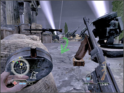 The barrels can be found to your right, near the artillery guns - Set Signal Fires for P-40 Warhawks - Operation Avalanche - Medal of Honor: Airborne - Game Guide and Walkthrough