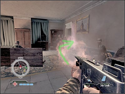 Obviously the roof of this building is going to be occupied by new enemy units - Eliminate German officers - part 2 - Operation Husky - Medal of Honor: Airborne - Game Guide and Walkthrough