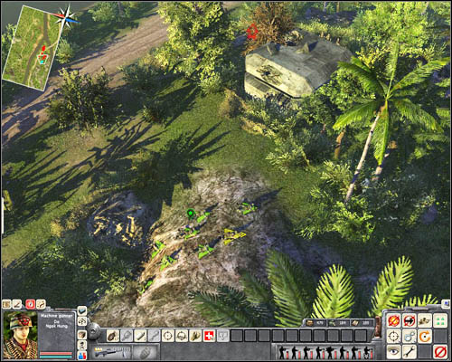 Crawl behind the bunker and divide your men - Mission 1: What A Job! - p. 1 - USA - Men of War: Vietnam - Game Guide and Walkthrough