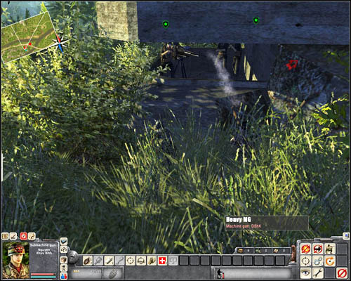 Save your game, and in both cases: if some enemies are standing still in the vestibule of the bunker, or there are no enemies, select one of the men and take control of him (use the Insert key, as in this case it's more convenient than holding the Ctrl) - Mission 1: What A Job! - p. 1 - USA - Men of War: Vietnam - Game Guide and Walkthrough
