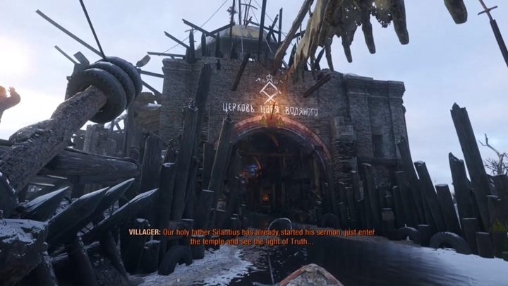 You can search the islets nearby, but your task is now to enter the magnificent church through a large tunnel - Metro Exodus: First steps in Volga - walkthrough - Volga - Metro Exodus Guide
