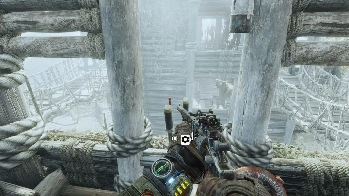 The most difficult part here is to reach the lever - Metro Exodus: Stealing a boat and visiting the Admiral - walkthrough - Taiga - Metro Exodus Guide