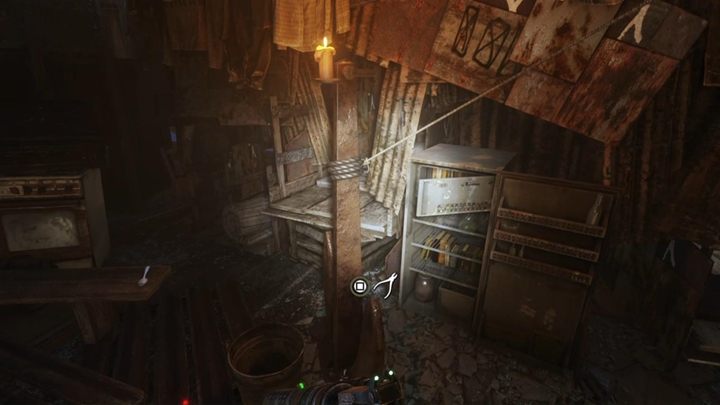 Next, cut the string and go up the ladder - Metro Exodus: Stealing a boat and visiting the Admiral - walkthrough - Taiga - Metro Exodus Guide