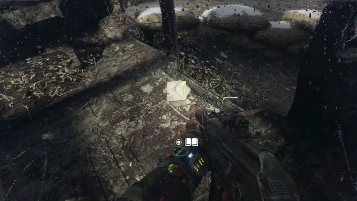 Location: There are a lot of car wrecks behind the bridge - Metro Exodus: Diaries and postcards in Winter and The Volga - collectibles - Diaries and postcards - Metro Exodus Guide