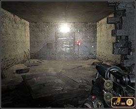 If you want to leave this area quickly (without fighting the monster) or if youve already explored the cave youll have to drop down to a metal balcony (the one with a dead soldier) and choose a small tunnel located to your right #1 - Walkthrough - Cave | Chapter 6 - Chapter 6 - Metro 2033 Guide