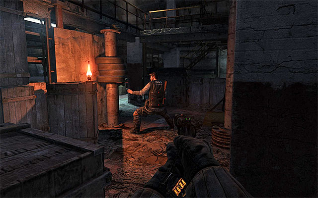 Another guard is training at the lit oil lamp - Find and save Pavel (1) | Chapter 6: Facility - Chapter 6: Facility - Metro: Last Light Game Guide