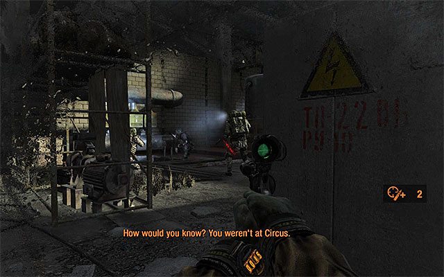 Depending on your preference, you can start be either disposing of several guards staying nearby, facing the main door (which you have ignored, in accordance with my suggestions), or by squeezing past them - Find about the plans of the Red Line troops | Chapter 25: Depot - Chapter 25: Depot - Metro: Last Light Game Guide