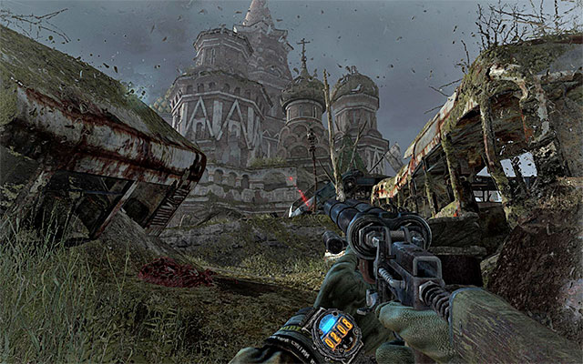 Once you are back on the surface, you are up for a linear path ahead, but it is worthwhile to make frequent stops to examine the corpses and gather supplies - Reach the rangers lighthouse | Chapter 27: Red Square - Chapter 27: Red Square - Metro: Last Light Game Guide