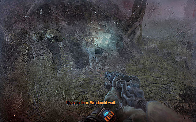 Having conducted a sufficient exploration of the area, resume your march and follow the Dark One - Reach the rangers lighthouse | Chapter 27: Red Square - Chapter 27: Red Square - Metro: Last Light Game Guide