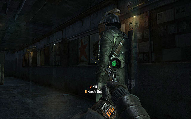 Turn right and approach, carefully, the gate metal detector - Find a way through the armory | Chapter 11: Revolution - Chapter 11: Revolution - Metro: Last Light Game Guide