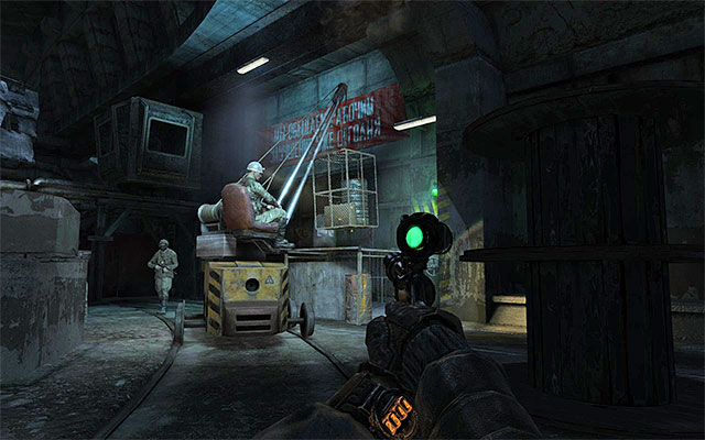 Regardless of whether you have decided to explore the areas described above, sooner or later you will reach the passageway to area A2 - Find a way through the armory | Chapter 11: Revolution - Chapter 11: Revolution - Metro: Last Light Game Guide
