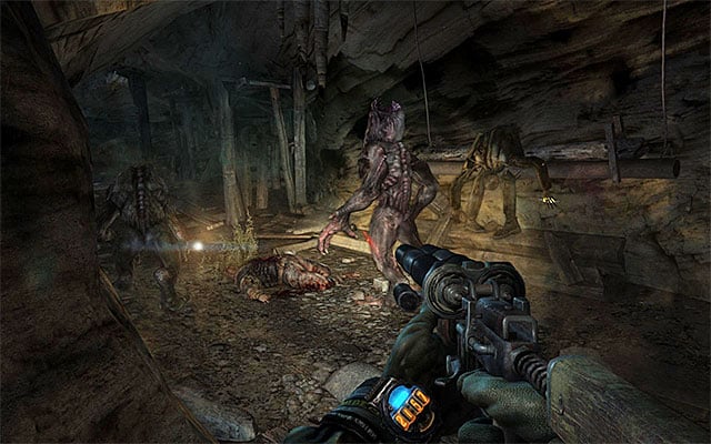 Turn back and start another linear march (you can use your torchlight and the night vision here, fortunately) - Follow the catacombs towards Oktyabrskaya - part 1 | Chapter 18: Undercity - Chapter 18: Undercity - Metro: Last Light Game Guide