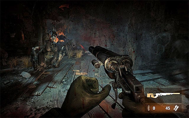 After you succeed, explore the area to find, among others a double-barreled shotgun with four barrels instead of two (a similar modification can be purchased from dealers so, it is not an absolute novelty) - Follow the catacombs towards Oktyabrskaya - part 1 | Chapter 18: Undercity - Chapter 18: Undercity - Metro: Last Light Game Guide