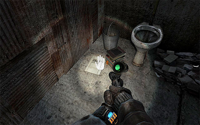 The page is in the toilet near the metro station occupied by the bandits, which you reach right after you go past the irradiated area (screenshot 1) - Chapter 13: Bandits | Artyom Diary Pages - Artyom Diary Pages - Metro: Last Light Game Guide
