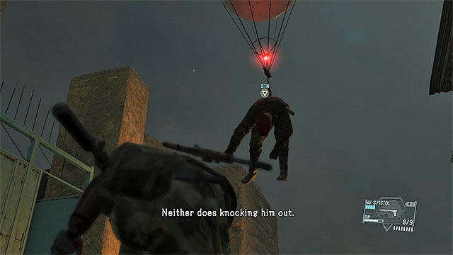 The best thing to do is to fulton away the knocked out commander - Extracting the Spetsnaz commander | Walkthrough - Mission 3 - A Heros Way - Metal Gear Solid V: The Phantom Pain Game Guide & Walkthrough