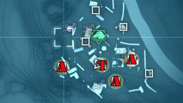 In the Eastern Communications Post, there are four objects that you need to take interest in and they have been shown on the above map - Identifying and destroying the comms equipment | Walkthrough - Mission 4 - C2W - Metal Gear Solid V: The Phantom Pain Game Guide & Walkthrough