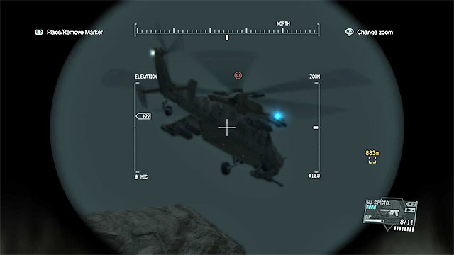 Watch out for the gunship. - Heading towards the location of Honey Bee | Walkthrough - Mission 6 - Where Do the Bees Sleep? - Metal Gear Solid V: The Phantom Pain Game Guide & Walkthrough