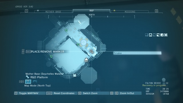 Location of the diamond. - Rough Diamonds in the Mother Base - Rough Diamonds - Metal Gear Solid V: The Phantom Pain Game Guide & Walkthrough