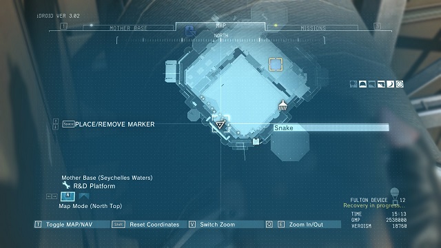 Location of the diamond. - Rough Diamonds in the Mother Base - Rough Diamonds - Metal Gear Solid V: The Phantom Pain Game Guide & Walkthrough