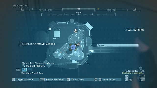 Location of the diamond. - Rough Diamonds in the Mother Base - Rough Diamonds - Metal Gear Solid V: The Phantom Pain Game Guide & Walkthrough