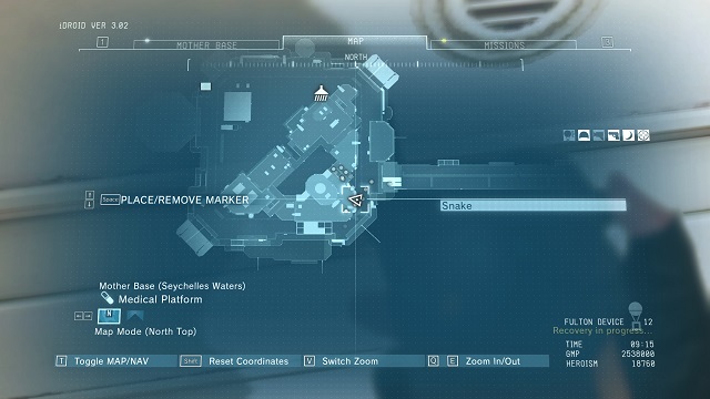 Location of the diamond. - Rough Diamonds in the Mother Base - Rough Diamonds - Metal Gear Solid V: The Phantom Pain Game Guide & Walkthrough