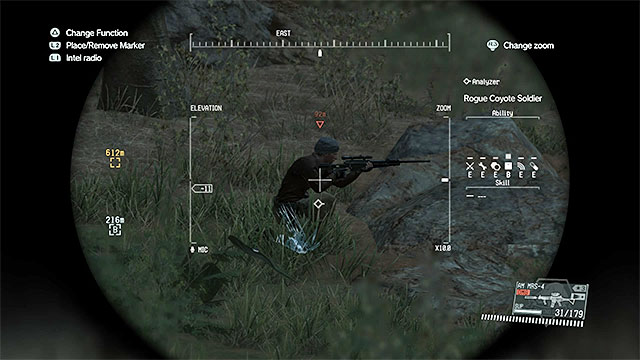One of the snipers located near guard place number 13 - Reaching the mine | Walkthrough - Mission 18 - Blood Runs Deep - Metal Gear Solid V: The Phantom Pain Game Guide & Walkthrough