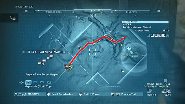 When you reach guard post number 20, you have to turn north-west - Reaching Ngumba Industrial Zone | Walkthrough - Mission 20 - Voices - Metal Gear Solid V: The Phantom Pain Game Guide & Walkthrough