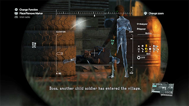 The first one of the characters that you need to extract is the captive XO - Finding the militants XO and the commander of child soldiers | Walkthrough - Mission 25 - Aim True, Ye Vengeful - Metal Gear Solid V: The Phantom Pain Game Guide & Walkthrough