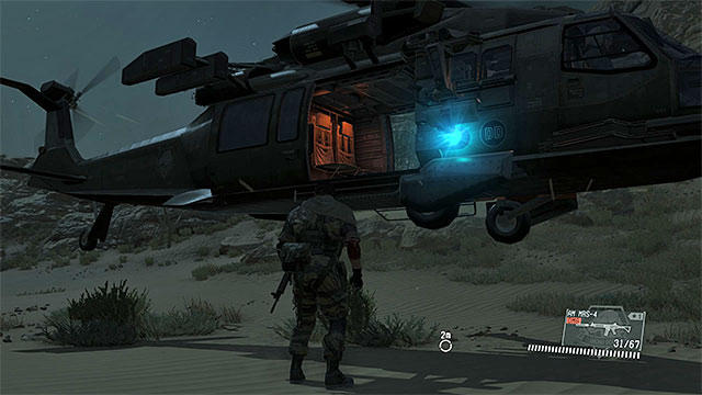 Select the landing zones for the helicopter that are away from enemy buildings - Exfiltration after the mission | Exploring the games world - Exploring the games world - Metal Gear Solid V: The Phantom Pain Game Guide & Walkthrough