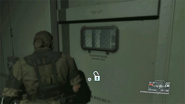 Door leading to a room with the scientist - Identifying the person who sent the transmission | Walkthrough - Mission 42 - Metallic Archaea and Mission 43 - Shining Lights, Even in Death - Metal Gear Solid V: The Phantom Pain Game Guide & Walkthrough