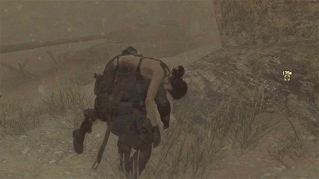 Stay close to rocks on the right - Escaping with Quiet from the palace | Walkthrough - Mission 45 - A Quiet Exit - Metal Gear Solid V: The Phantom Pain Game Guide & Walkthrough