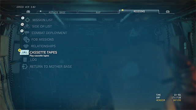 Listen to the tapes. - Unlocking mission 46 (Truth: The Man Who Sold the World) | Walkthrough - Mission 45 - A Quiet Exit - Metal Gear Solid V: The Phantom Pain Game Guide & Walkthrough