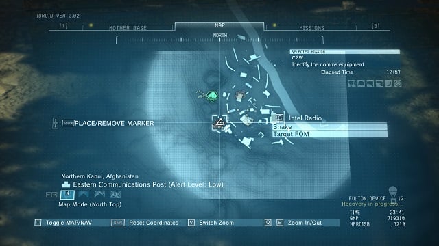The location of the diamond - Rough Diamonds in Eastern Communications Post (Afghanistan) - Rough Diamonds - Metal Gear Solid V: The Phantom Pain Game Guide & Walkthrough