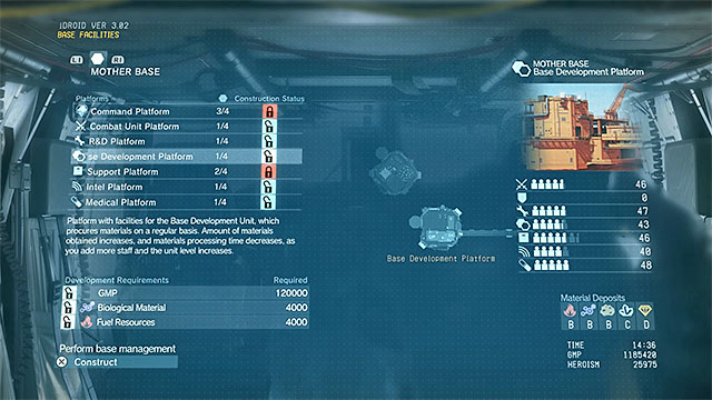 Build new platforms in the Mother Base - What to spend the GMP on in MGS V? | FAQ - Frequently Asked Questions - FAQ - Frequently Asked Questions - Metal Gear Solid V: The Phantom Pain Game Guide & Walkthrough