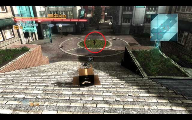 Gekko Mimic, waiting at the foot of the stairs. - R-05 Escape From Denver - The Main Campaign - walkthrough - Metal Gear Rising: Revengeance - Game Guide and Walkthrough