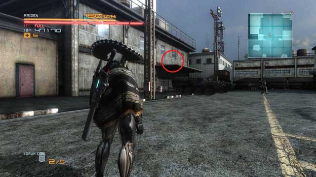 The location of the first, of the two, Data Storages. - R-07 Assassination Attempt - The Main Campaign - walkthrough - Metal Gear Rising: Revengeance - Game Guide and Walkthrough