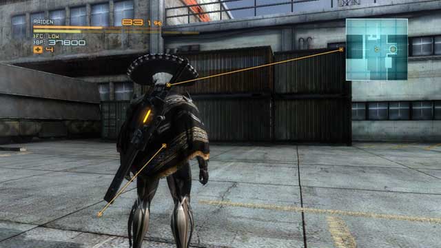 The last Man in the Box is inside this container. - R-07 Assassination Attempt - The Main Campaign - walkthrough - Metal Gear Rising: Revengeance - Game Guide and Walkthrough