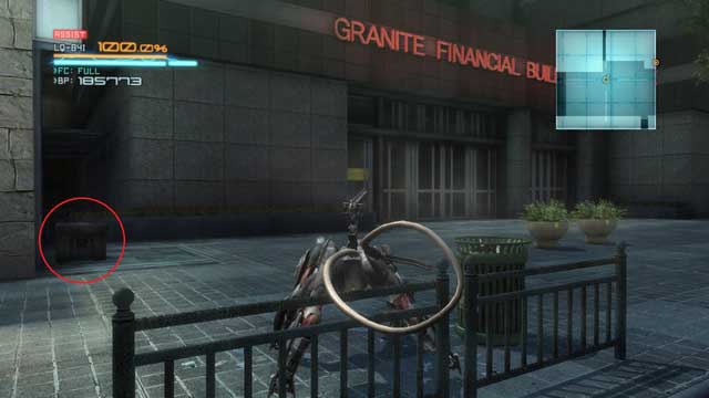 A crate with Endurance Plus. - VR Training - Denver - DLC - Blade Wolf - walkthrough - Metal Gear Rising: Revengeance - Game Guide and Walkthrough