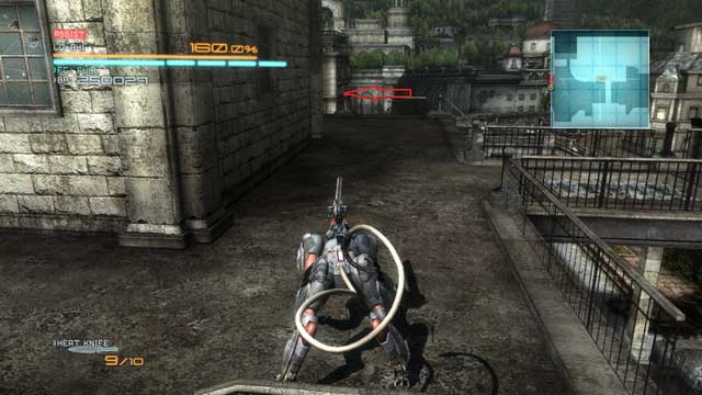 Around the corner, there is another Data Storage. - Abkhazia Main Street - DLC - Blade Wolf - walkthrough - Metal Gear Rising: Revengeance - Game Guide and Walkthrough