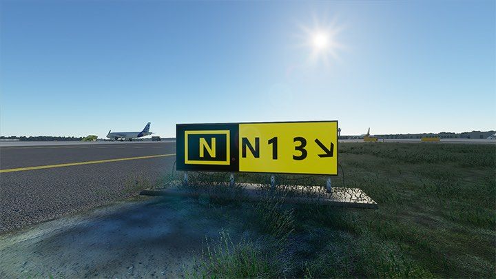 You are on the N route. Turn right to reach the N1 and N3 roads. - Microsoft Flight Simulator: Taxi to the runway - Advanced Flying - Microsoft Flight Simulator 2020 Guide