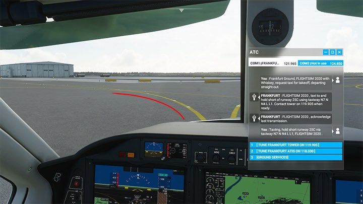 We are on the right N7 taxi lane, but the next one according to the instructions is N - Microsoft Flight Simulator: Taxi to the runway - Advanced Flying - Microsoft Flight Simulator 2020 Guide