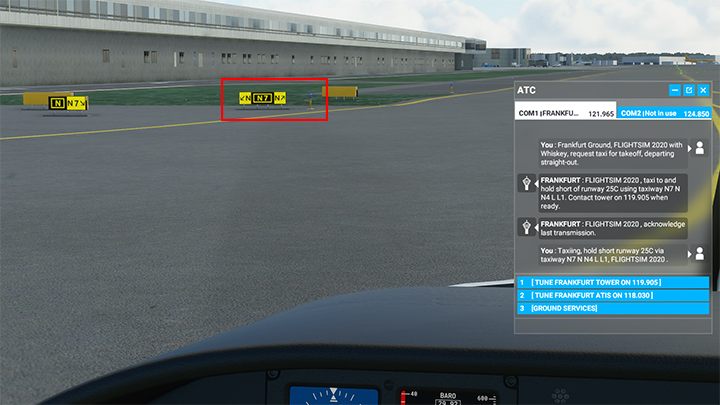 We are on the next road as instructed - N - Microsoft Flight Simulator: Taxi to the runway - Advanced Flying - Microsoft Flight Simulator 2020 Guide