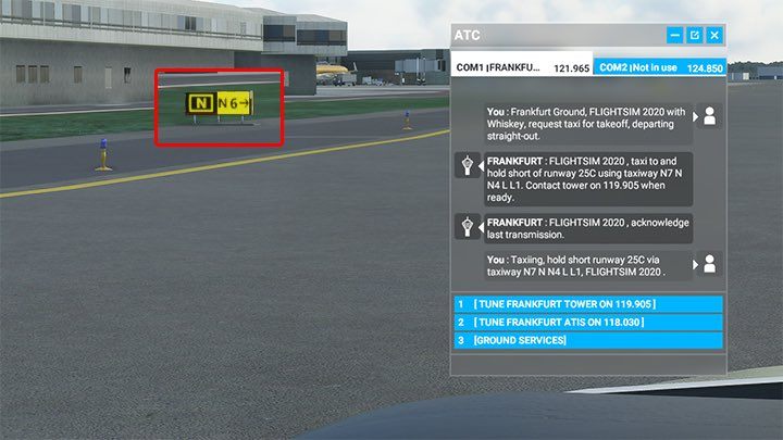 Theres a sign that indicates a turn to the N4 taxi lane - Microsoft Flight Simulator: Taxi to the runway - Advanced Flying - Microsoft Flight Simulator 2020 Guide