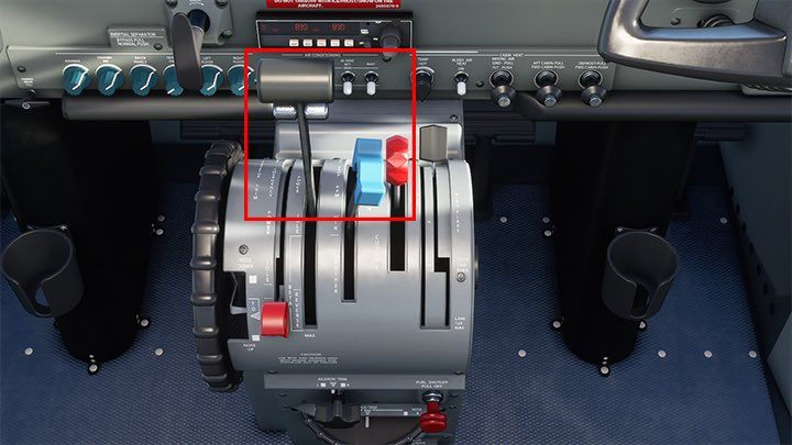 Three levers in the cockpit of Cessna 208 Grand Caravan - Microsoft Flight Simulator: Three engine control levers - how to use them? - Advanced Flying - Microsoft Flight Simulator 2020 Guide