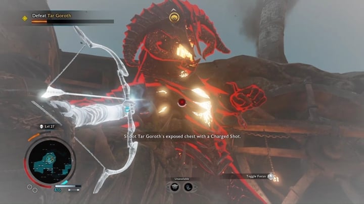 The last phase - aim at the enemys chest and force him to retreat. - Shadow of War: Carnans Bane - Walkthrough - Act 2 - Rise to Power - Middle-earth: Shadow of War Game Guide