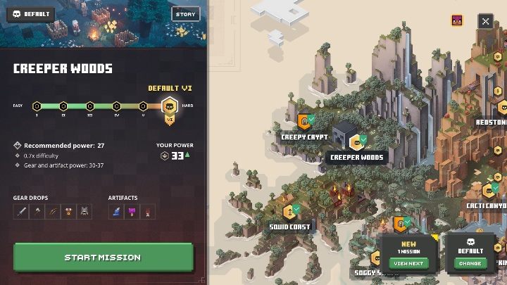 Minecraft Dungeons: Map - how does it work? Movement, difficulty level