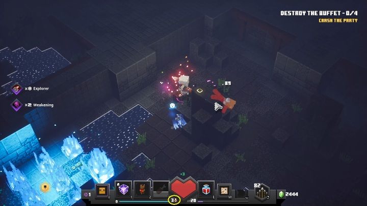 There are 3 lives available on each map - Minecraft Dungeons: Map - falling off the map, consequences, lives per map - Map - Minecraft Dungeons Guide